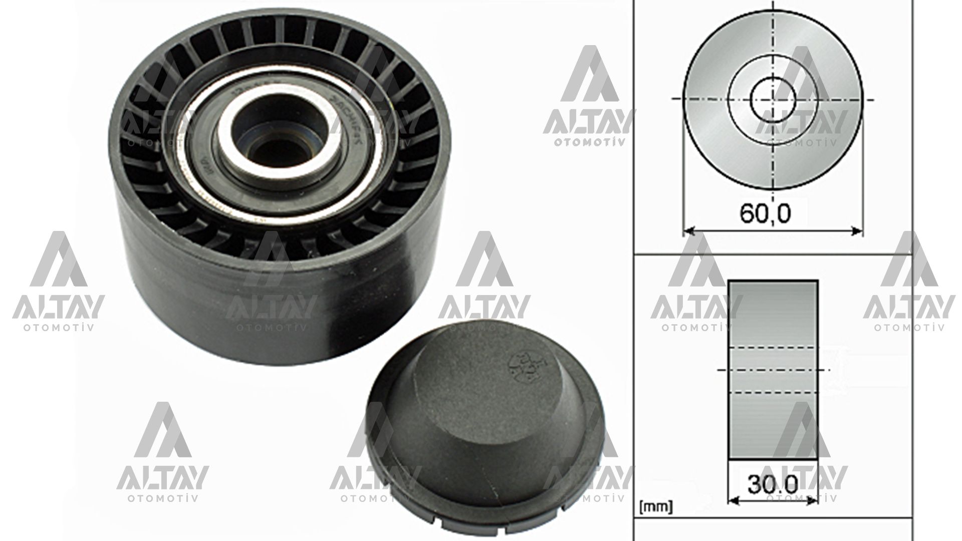 VANTİLATÖR GERGİSİ AVARE RULMAN FIESTA 1.4 TDCI 02=> /  FIESTA 08=> / FOCUS / 206 / C4 / 307  1.6 TDCI  04-11