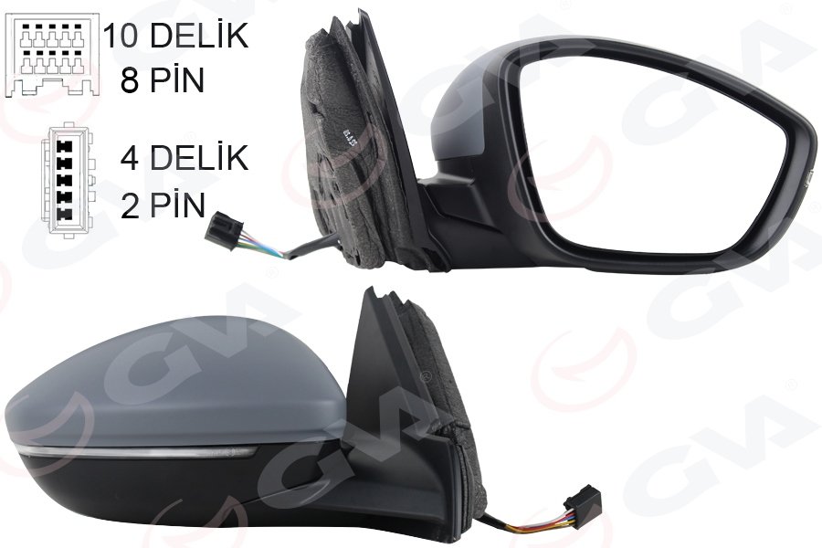 DIŞ DİKİZ AYNASI SAĞ ELEKTRİKLİ+ISITMALI+SİNYALLİ+KATLANIR+SENSÖRLÜ+ASTARLI+KONVEKS 208 (19-)CORSA F (19-)10H8P+4H2P