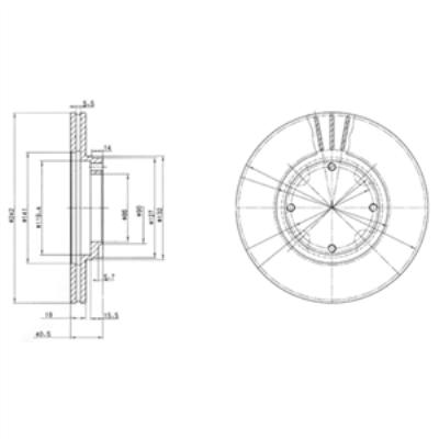 Fren Diski Ön Takım : 242 X 4 Havalı Accent/Excel 90-94 Benzın