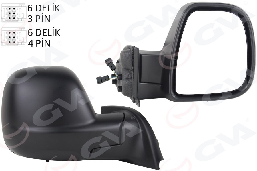 DIŞ DİKİZ AYNASI SAĞ PARTNER-BERLINGO (12-18) ELEKTRİKLİ+DESENLİ+REZİSTANSLI+SENSÖRLÜ