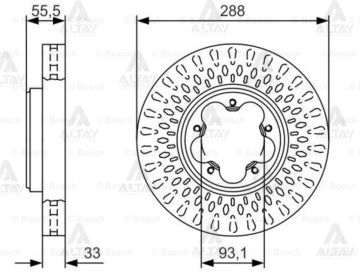 FREN DİSKİ CUSTOM 12=> / V362 ÖN HAVALI 288-5