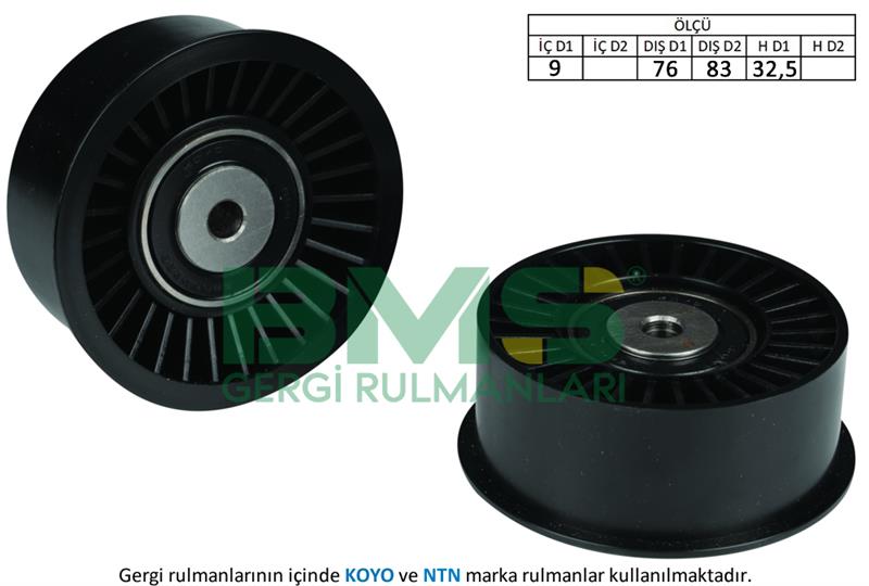 ALTERNATOR GERGI RULMANI 09×76 / 83×32.5 PLASTIK (PLASTIC) NISSAN INTERSTAR PRIMASTAR OPEL NOVANO 2