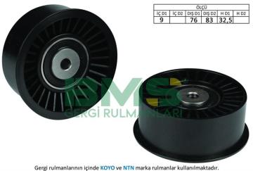 ALTERNATOR GERGI RULMANI 09×76 / 83×32.5 PLASTIK (PLASTIC) NISSAN INTERSTAR PRIMASTAR OPEL NOVANO 2