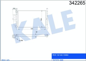 MOTOR RADYATORU UNO 70 1,4 (520×322×34)