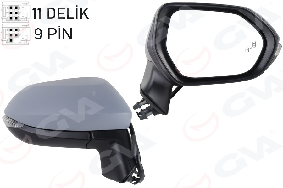 DIŞ DİKİZ AYNASI SAĞ(KATLANIR+SİNY+ASTAR+KÖR NOK+KONV)9 PİN'Lİ COROLLA E210-AURIS VM-8271EBHPR