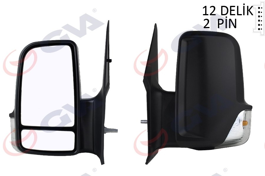 DIŞ DİKİZ AYNASI SOL CRAFTER 06>SPRINTER 06> MEKANİK+SİNYALLİ+ÇİFT CAM+KONVEKS 2 FİŞ VM-6049L