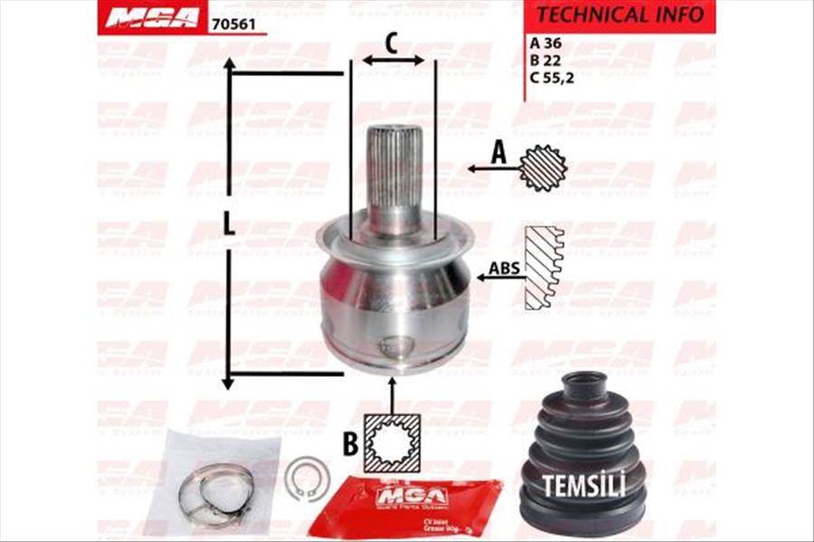 AKS KAFA DIS-(MAZDA-3 03>08 ''1.6 16V'' )  (36×22×55,2)