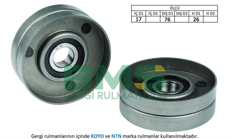 ALTERNATOR GERGI RULMANI (17×76×26) LAGUNA BORA GOLF IV ESCORT FIESTA TRANSIT TOURNEO 2.0 / 2.5 / 2.