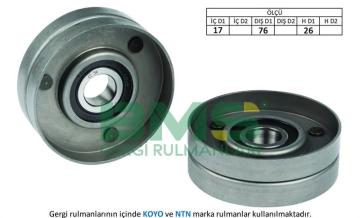 ALTERNATOR GERGI RULMANI (17×76×26) LAGUNA BORA GOLF IV ESCORT FIESTA TRANSIT TOURNEO 2.0 / 2.5 / 2.