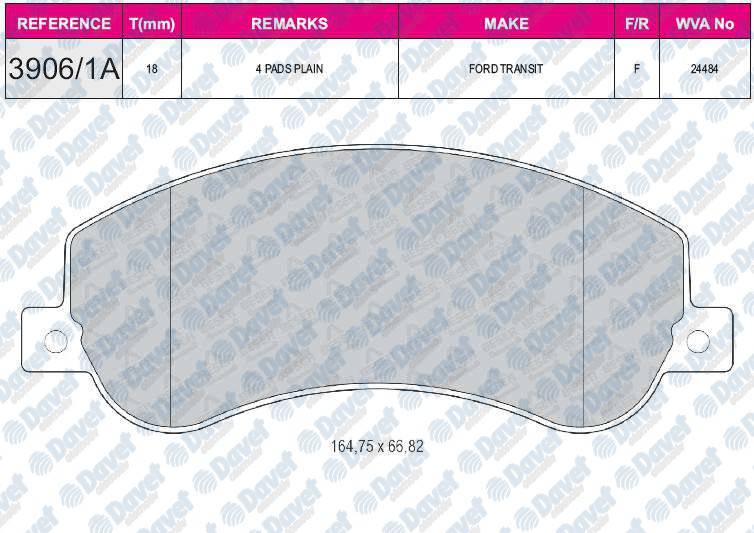 FREN BALATASI ON FISSIZ FORD TRANSIT V347 330 2.2TDCI 07/06-  FT 350/430 2.4TDCI 07/06-