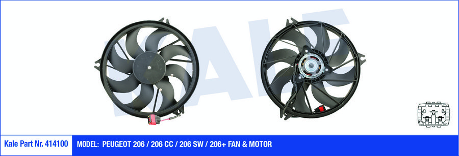 FAN MOTORU DAVLUMBAZLI P206 1.1-1.4-1.4-1.6-2.0 16V-1.6HDI-2.0HDI 98=> (250W-385mm)