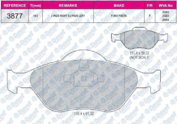 FREN BALATASI ON WVA 23203  FIESTA V FUSION KA 1.3 1.4 1.4TDCI 2001->
