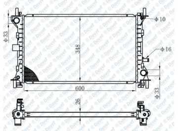 Motor Su Radyatoru Brazıng Focus 1.4 16V-1.8 16V 98->Klımalı Manuel Sanzuman 600X348X26