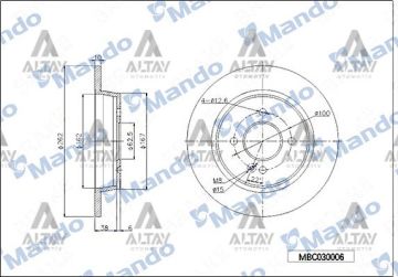 FREN DİSKİ ACCENT 12-18 BLUE / I-20 15-21 / RIO 12-16 / RIO 06-11 / BAYON 21=> ARKA DÜZ 262-4