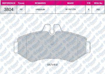 FREN BALATASI ARKA WVA 23021 VOLKSWAGEN VW LT35 WOLT 2.8TDI MERCEDES G SERISI W46102/90- G SERISI W463 09/89- SPRINTER 2-T 901 90202/95-