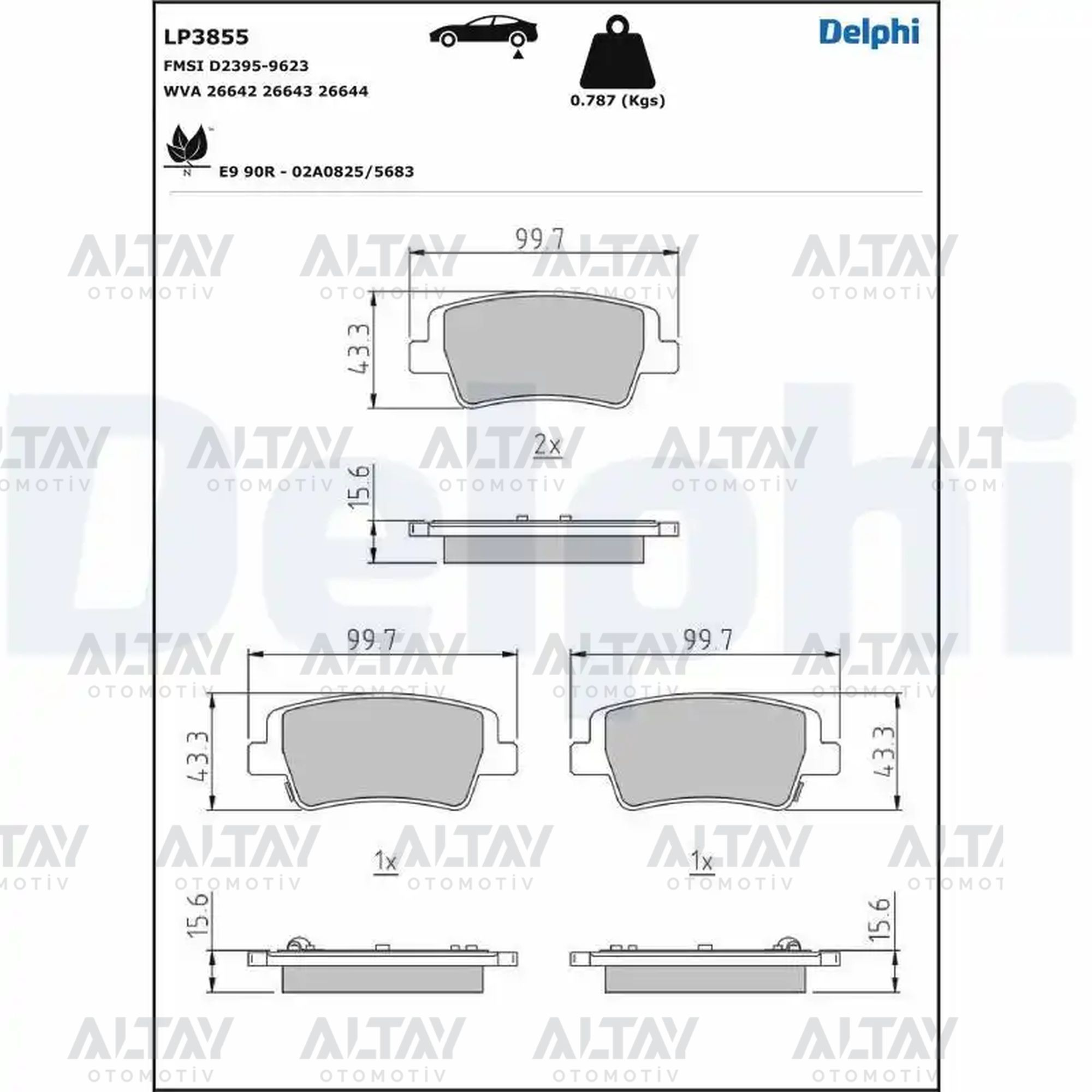 FREN BALATA ELANTRA 21=> DİSK ARKA
