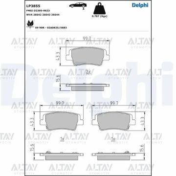 FREN BALATA ELANTRA 21=> DİSK ARKA