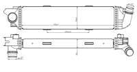 TURBO RADYATORU INTERCOOLER (RENAULT: TRAFIC III 1.6 DCI 14- /OPEL: VIVARO B 1.6 CDTI 14-) 650×158×64