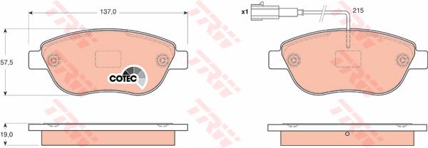 ON FREN BALATASI BRAVO DOBLO 06>1,3MULTIJET 1,4I 1,9MULTIJET GRANDE PUNTO CORSA D 05>1,3MULTIJET 1,9JTD