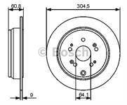 Fren Dıskı Arka Duz-(305-5)-(Honda: Crv 02>06 / Crv 07> 2.2 Ctdı / Crv 1.6 I-Dtec 13> )