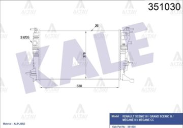 RADYATÖR SU MEGANE III 08-15 / 1.5 DCI M-T MEKANİK