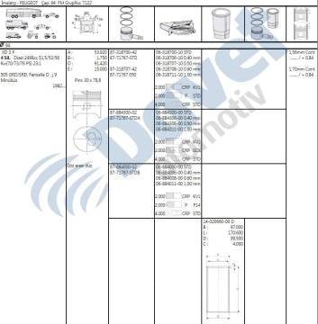 PISTON + SEGMAN STD 94MM KROM PEUGEOT J9 ####