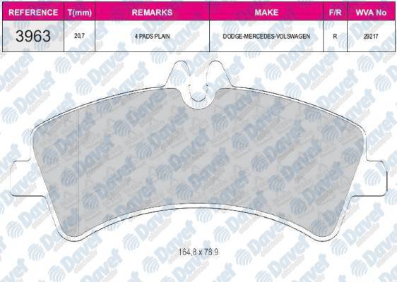 ARKA FREN BALATASI CIFT TEKER CRAFTER SPRINTER 2.5TDI 06>