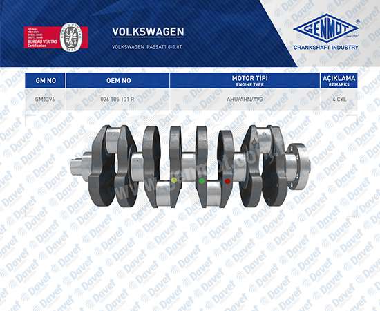 KRANK PASSAT 1.8/1.8T AHU / AHN / AVG / AEB MOTOR