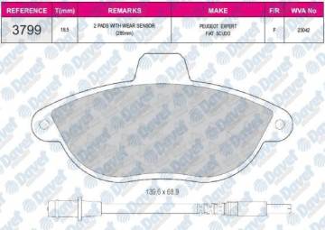 ON FREN BALATASI JUMPY SCUDO EXPERT DW8B (FISLI) 00> P806 EVASION 1.8 8V