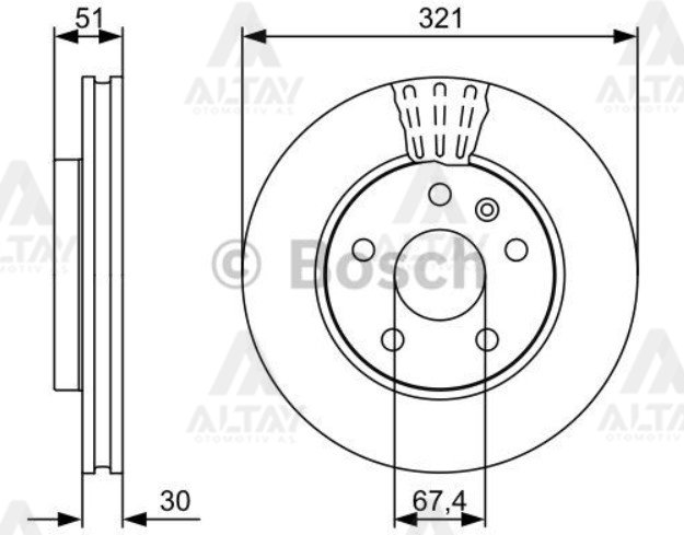 FREN DİSKİ INSIGNIA 08-17 / SAAB 9-5 10-12 / ÖN HAVALI 321-5