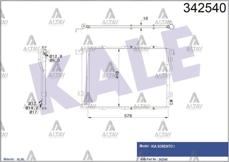 RADYATÖR KLİMA SORENTO 07=>