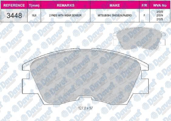 FREN BALATASI ON WVA 21373 MITSUBISHI L200  L300 86->