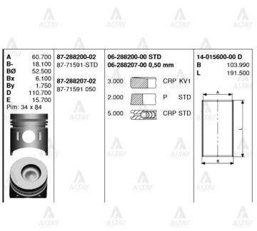 PİSTON SEGMANLI CANTER 304 / 444 STD