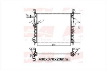 SU RADYATORU MEKANİK ( RENAULT : TWINGO 1.2 8V --97 NAC ) MUSUR DELIKLI 430×378×23
