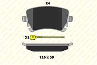 ARKA FREN BALATASI (FISLI) TRANSPORTER T5 / T6 1,9 / 2,0 / 2,5TDI 03>16