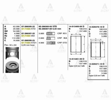 PİSTON SEGMANLI CANTER 449 STD