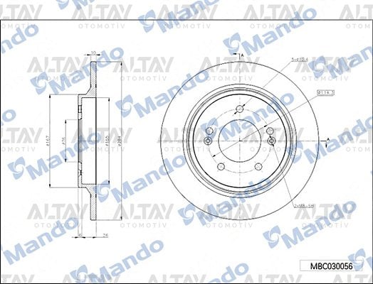 FREN DISKI  I-30 17=> / NIRO 18-19 / IONIQ 18-19 / KONA 19=> / CEED 19=> / XCEED1.6 GDI - HYBRID ARKA 284-5 (ADET)