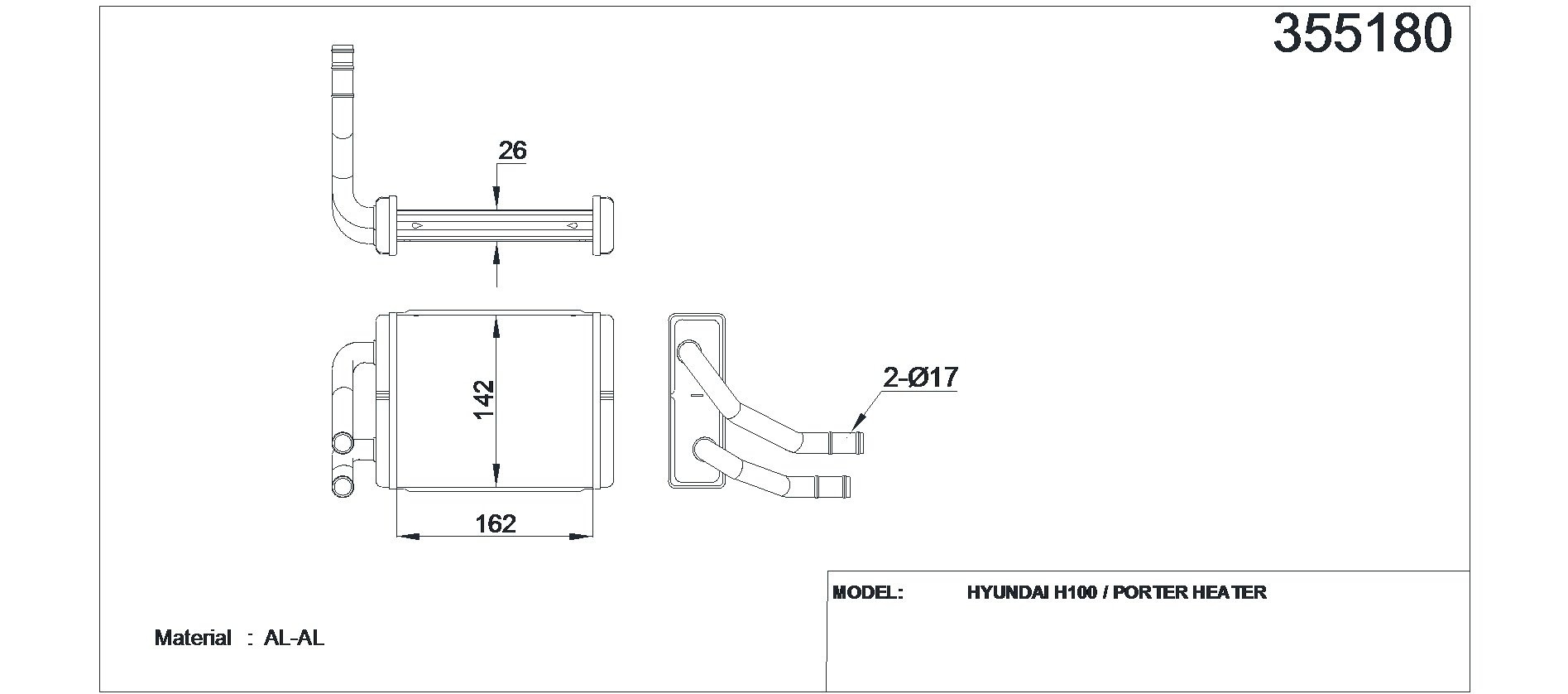 RADYATÖR KALORİFER H-100 KAMYONET 94-05 BRAZING