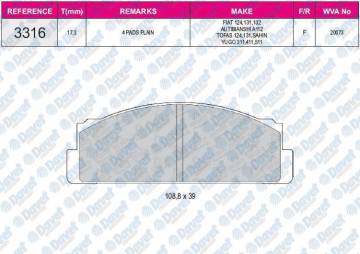 FREN BALATASI ON WVA 20073 M131 DKS 10/74-12/86