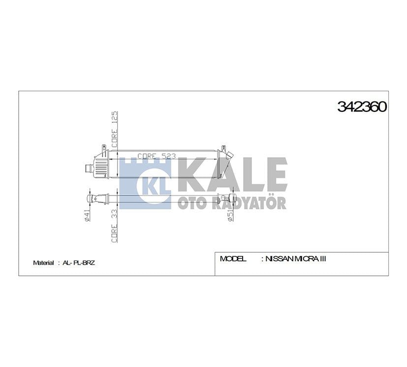 TURBO RADYATÖRÜ (INTERCOOLER) MICRA 03-10 1.5DCI