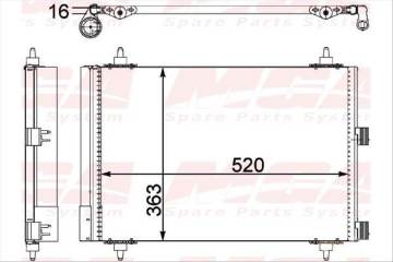 KLIMA RADYATORU-(PEUGEOT: PARTNER II / BERLINGO ''16 D'' / XSARA / PICASSO 06- )