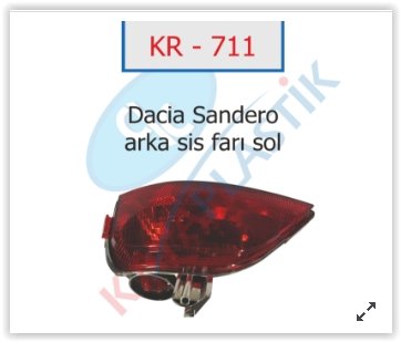 ARKA SİS FAR LAMBASI SOL SYMBOL-MGN 4-SANDERO (JOY MODEL)