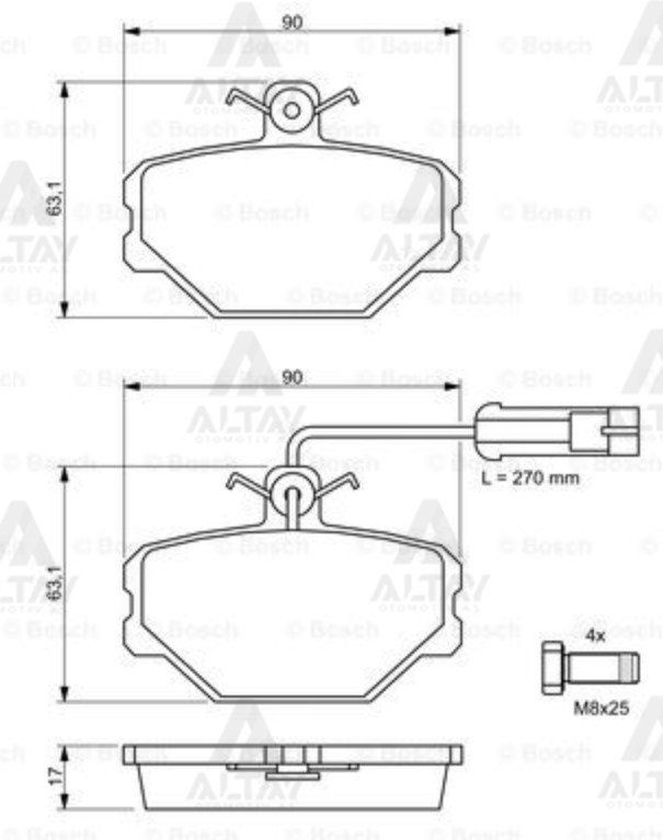 FREN BALATA TEMPRA  92-99 / TIPO 90-00 FİŞLİ ÖN