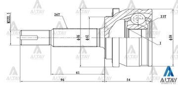 AKS KAFASI DIŞ COROLLA 07-14 / AURIS 06-12 / DİZEL 26X23X61
