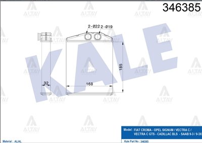 RADYATÖR KALORİFER VECTRA C 02-08 / 9-3 02=> / MERIVA A 03-10 / BRAZING