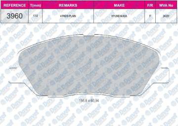 FREN BALATASI ON WVA 24351 SANTA FE 06-10 SORENTO 11-12