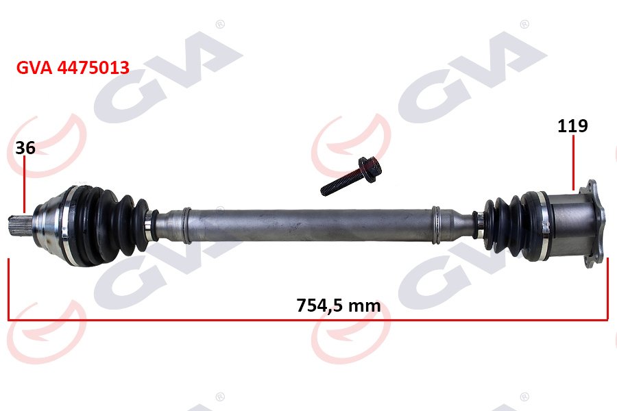 KOMPLE AKS SAĞ CADDY-GOLF5-JETTA-PASSAT 1.9-2.0 TDİ (03-09) (754.5mm)