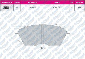 FREN BALATASI ON WVA 20959 HONDA CIVIC 1.3 1.4 1.5 87 - 91