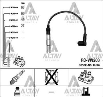 BUJİ KABLOSU TAKIM GOLF4 / BORA / A3 / TOLEDO 97-04 AKL-AEH 1.6 (223H200) (RC-VW203)