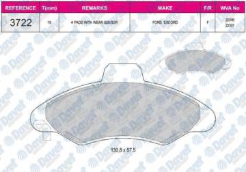 FREN BALATASI ON WVA 23300  FORD ESCORT CLASSIC10/98-07/00 ESCORT VII GAL AAL ABL AFL ANL ALL 1996-1999